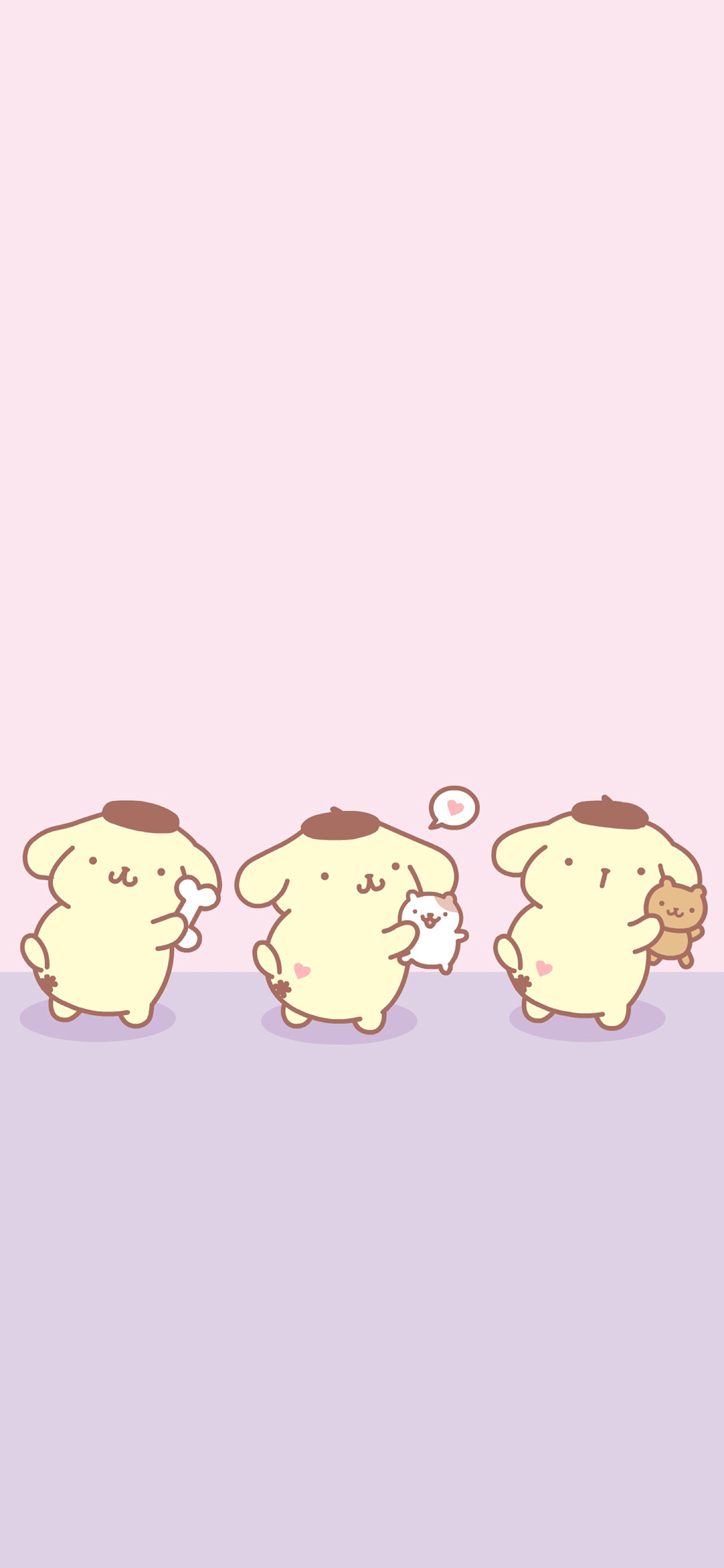 [2436×1125]卡通 小狗 跳舞 可爱 苹果手机动漫壁纸图片