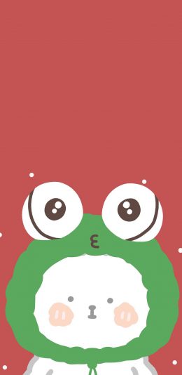 [2436x1125]卡通 小狗 青蛙头 可爱 苹果手机动漫壁纸图片