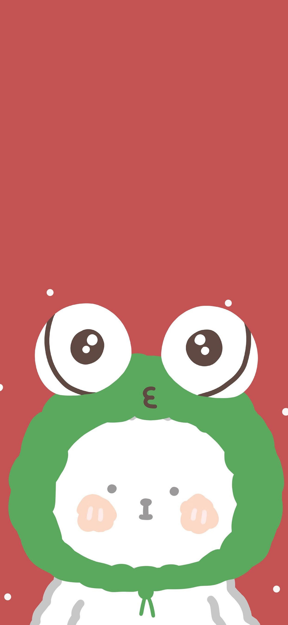 [2436×1125]卡通 小狗 青蛙头 可爱 苹果手机动漫壁纸图片