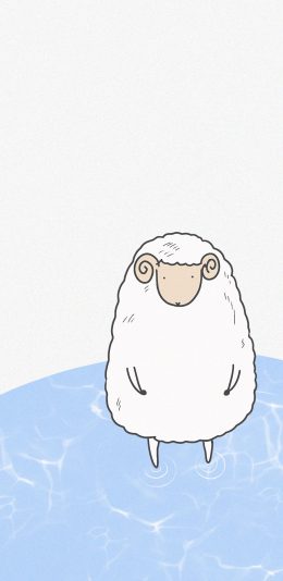 [2436x1125]卡通 小羊 可爱（取自微博：寄喜饼给你喔） 苹果手机动漫壁纸图片