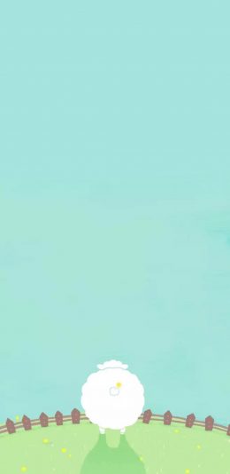 [2436x1125]卡通 小羊 绵阳 背面 苹果手机动漫壁纸图片