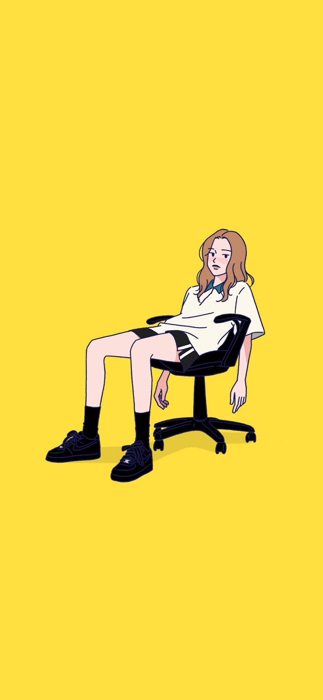 [2436×1125]卡通 少女 插画师 SINANA 苹果手机动漫壁纸图片