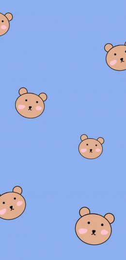 [2436x1125]卡通 平铺 小熊 可爱 苹果手机动漫壁纸图片