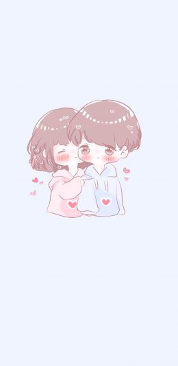 [2436x1125]卡通 情侣 二次元 可爱 苹果手机动漫壁纸图片