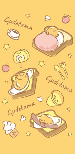 [2436x1125]卡通 懒蛋蛋 吐司 星星 可爱 苹果手机动漫壁纸图片