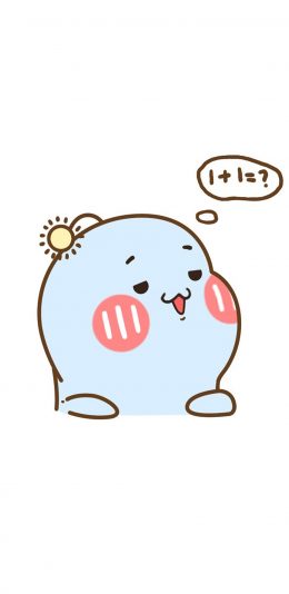 [2436x1125]卡通 手绘 创意 1+1=？ 苹果手机动漫壁纸图片