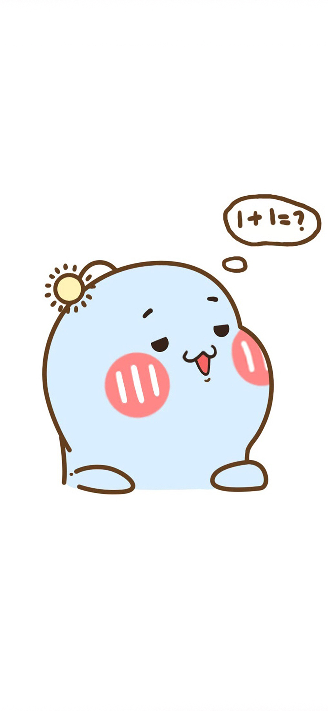 [2436×1125]卡通 手绘 创意 1+1=？ 苹果手机动漫壁纸图片