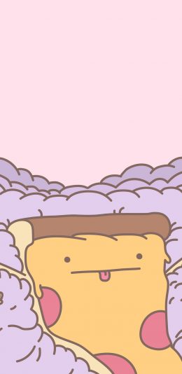 [2436x1125]卡通 披萨 表情 可爱 苹果手机动漫壁纸图片