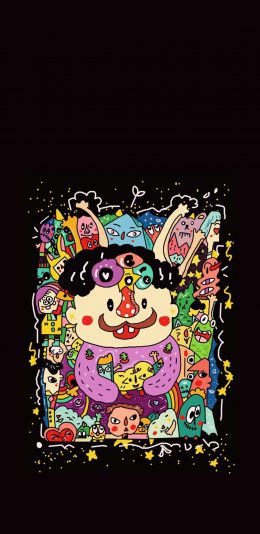 [2436x1125]卡通 插图 色彩 趣味 苹果手机动漫壁纸图片