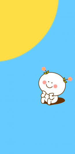 [2436x1125]卡通 插图 萌物 赏月 苹果手机动漫壁纸图片