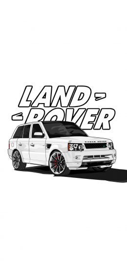 [2436x1125]卡通 插图 路虎 白色（取自微博：G195） 苹果手机动漫壁纸图片