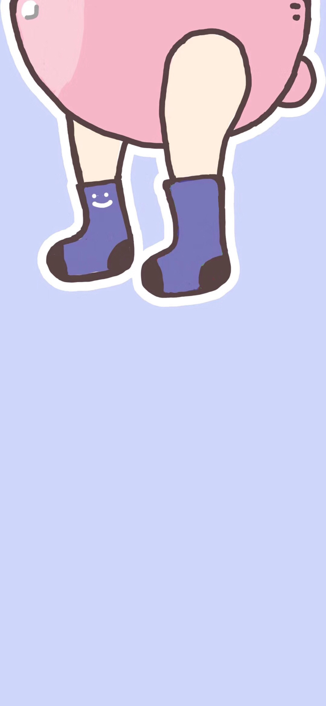 [2436×1125]卡通 插画 小脚 可爱 苹果手机动漫壁纸图片