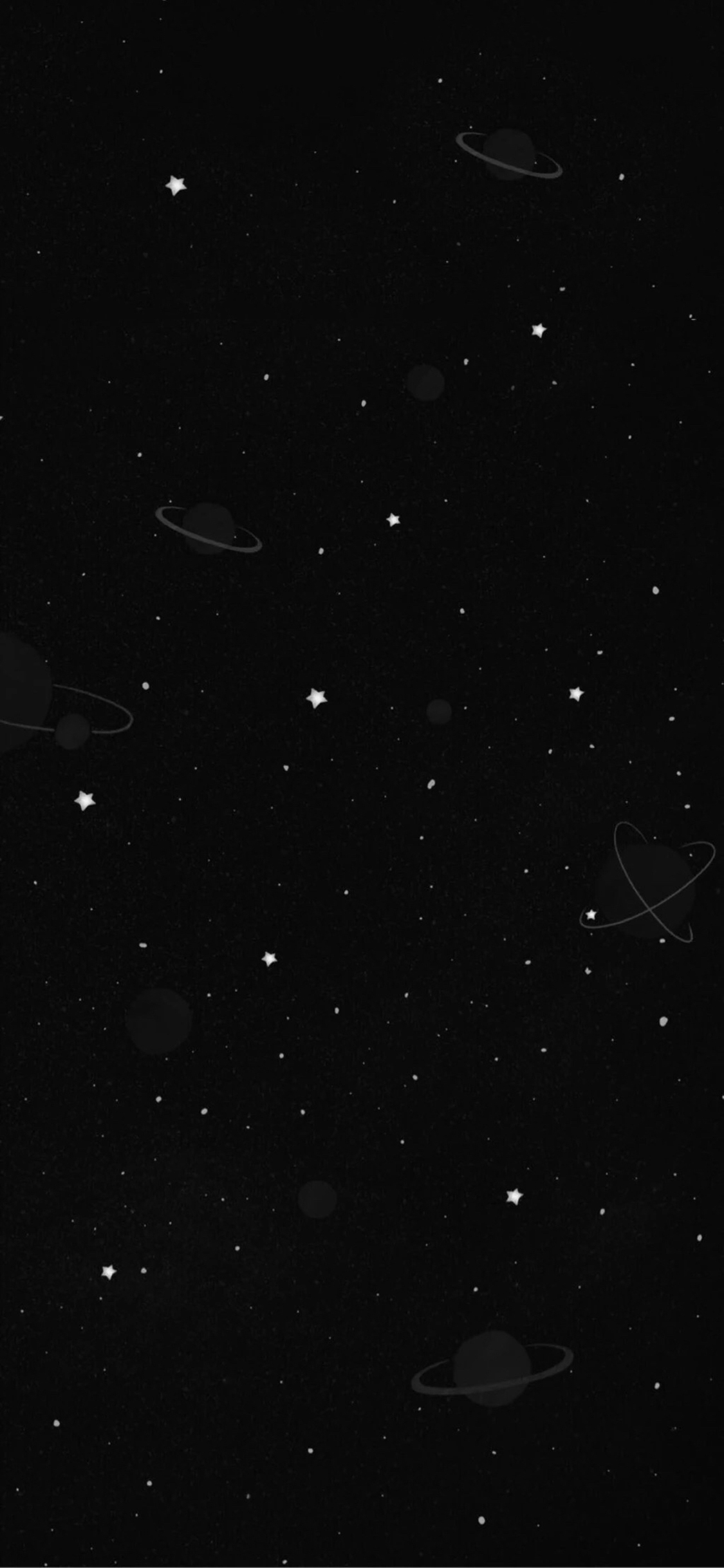 [2436×1125]卡通 星星 平铺 黑色 苹果手机动漫壁纸图片