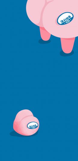 [2436x1125]卡通 桃子 便利超商 屁股 苹果手机动漫壁纸图片