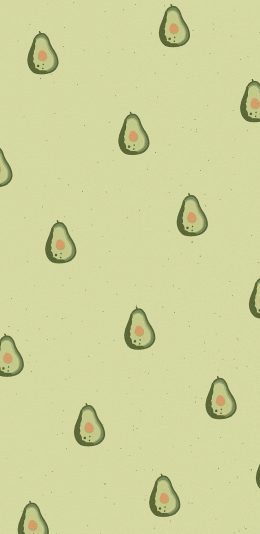 [2436x1125]卡通 水果 牛油果 平铺 苹果手机动漫壁纸图片