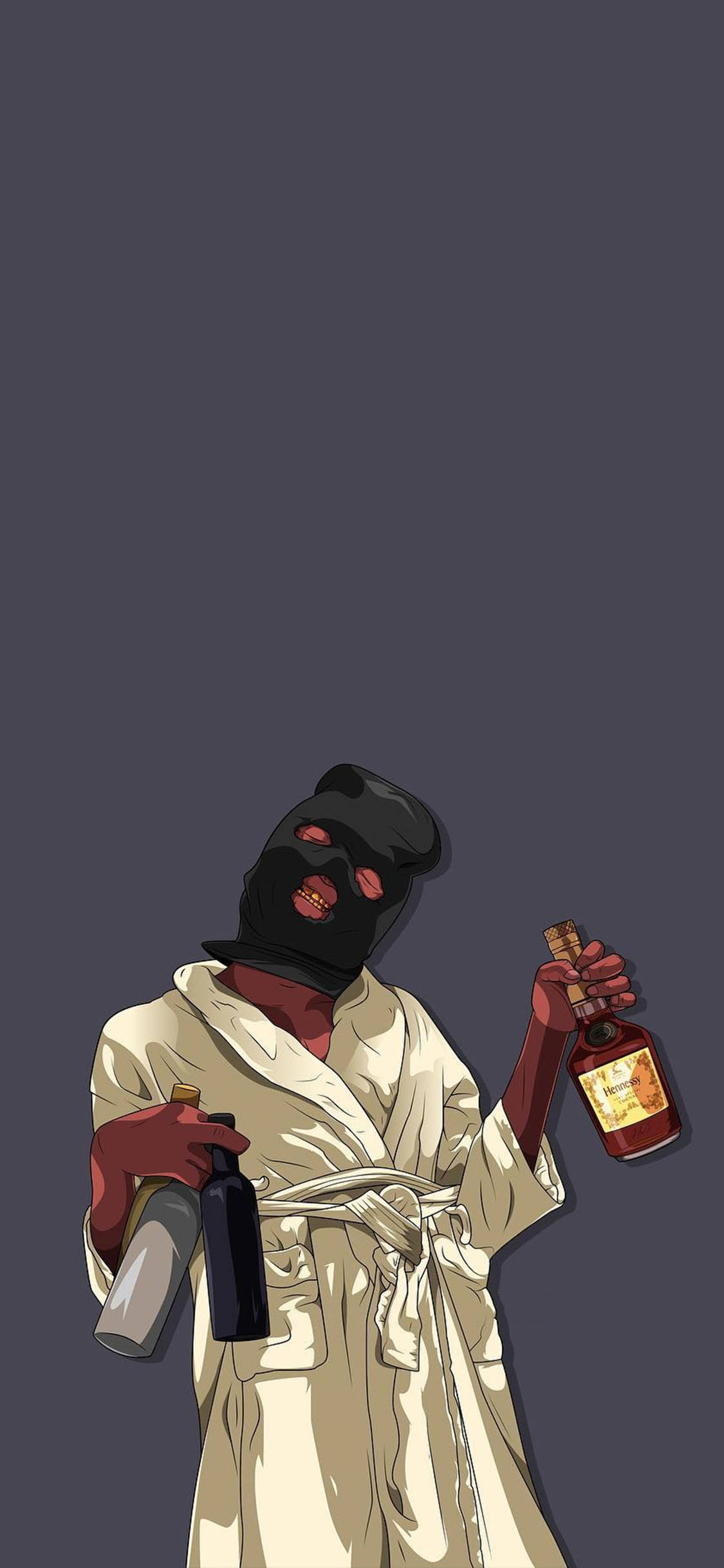 [2436×1125]卡通 潮图 强盗 酒鬼 苹果手机动漫壁纸图片