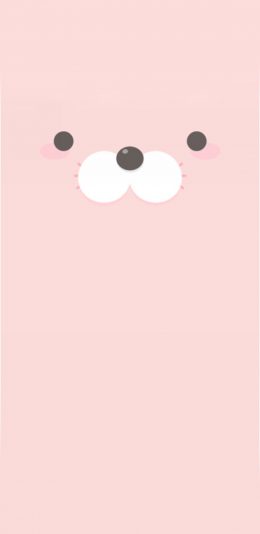 [2436x1125]卡通 熊 表情 动漫 粉色 苹果手机动漫壁纸图片