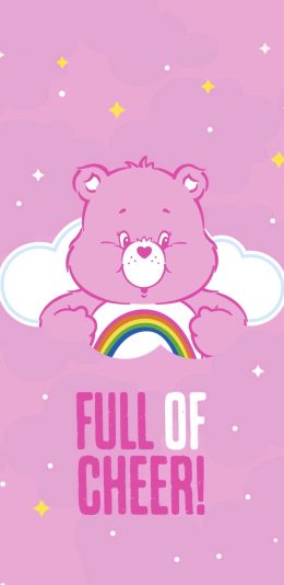 [2436x1125]卡通 爱心熊 彩虹熊 粉色 苹果手机动漫壁纸图片