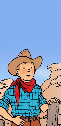 [2436x1125]卡通 牛仔 插图 男孩 苹果手机动漫壁纸图片