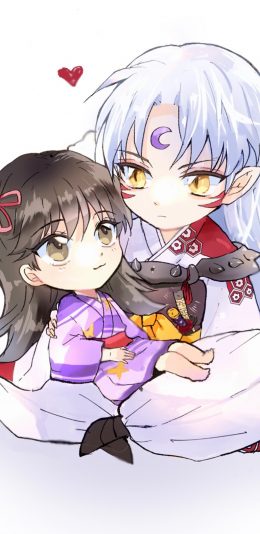 [2436x1125]卡通 犬夜叉 杀生丸 阿玲 苹果手机动漫壁纸图片