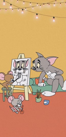 [2436x1125]卡通 猫和老鼠 Tom and Jerry 苹果手机动漫壁纸图片