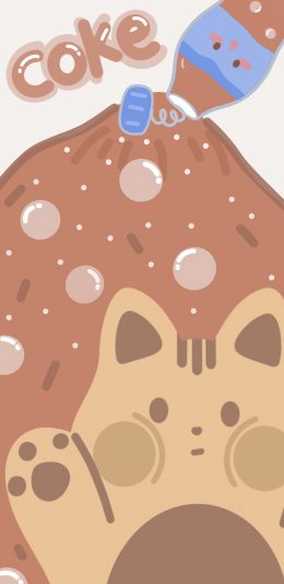 [2436x1125]卡通 猫咪 可乐 coke 苹果手机动漫壁纸图片