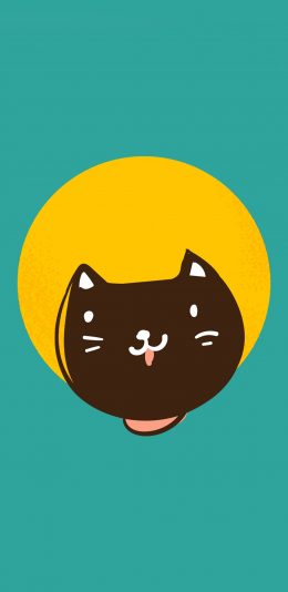 [2436x1125]卡通 猫咪 可爱 绘画 苹果手机动漫壁纸图片