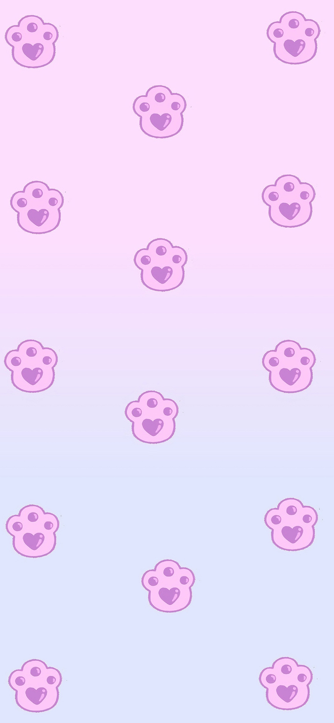 [2436×1125]卡通 猫爪 渐变 平铺 苹果手机动漫壁纸图片