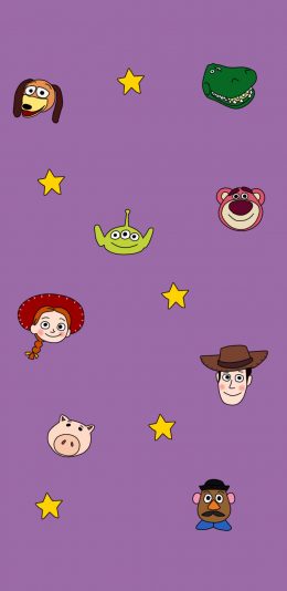 [2436x1125]卡通 玩具总动员 三眼仔 猪头 平铺 苹果手机动漫壁纸图片