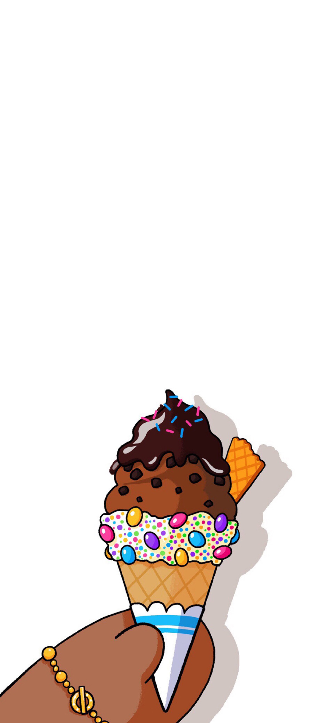 [2436×1125]卡通 甜品 冰淇淋 巧克力 苹果手机动漫壁纸图片