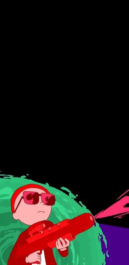 [2436x1125]卡通 男孩 潮图 枪 苹果手机动漫壁纸图片