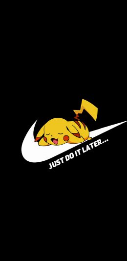 [2436x1125]卡通 皮卡丘 Nike logo just do it 苹果手机动漫壁纸图片