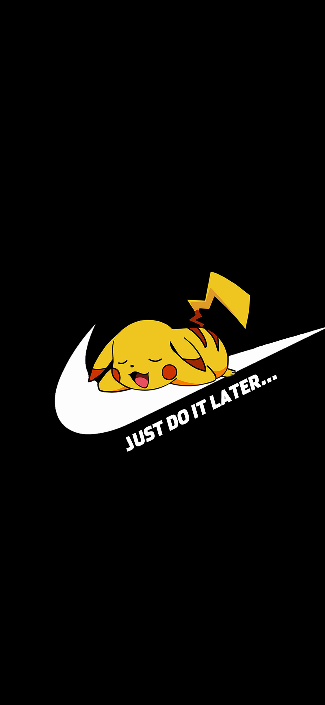 [2436×1125]卡通 皮卡丘 Nike logo just do it 苹果手机动漫壁纸图片