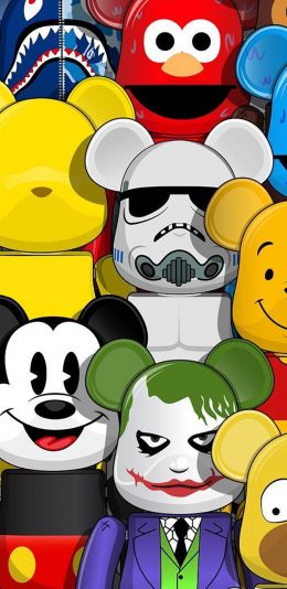 [2436x1125]卡通 米奇 维尼 芝麻街 小丑 苹果手机动漫壁纸图片