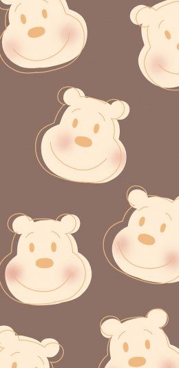 [2436x1125]卡通 维尼熊 头像 平铺（取自微博：寄喜饼给你喔） 苹果手机动漫壁纸图片