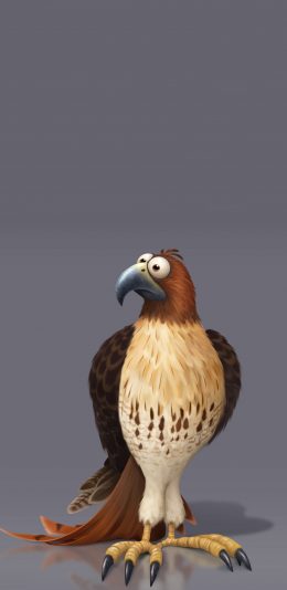 [2436x1125]卡通 老鹰 3D 飞鸟 苹果手机动漫壁纸图片