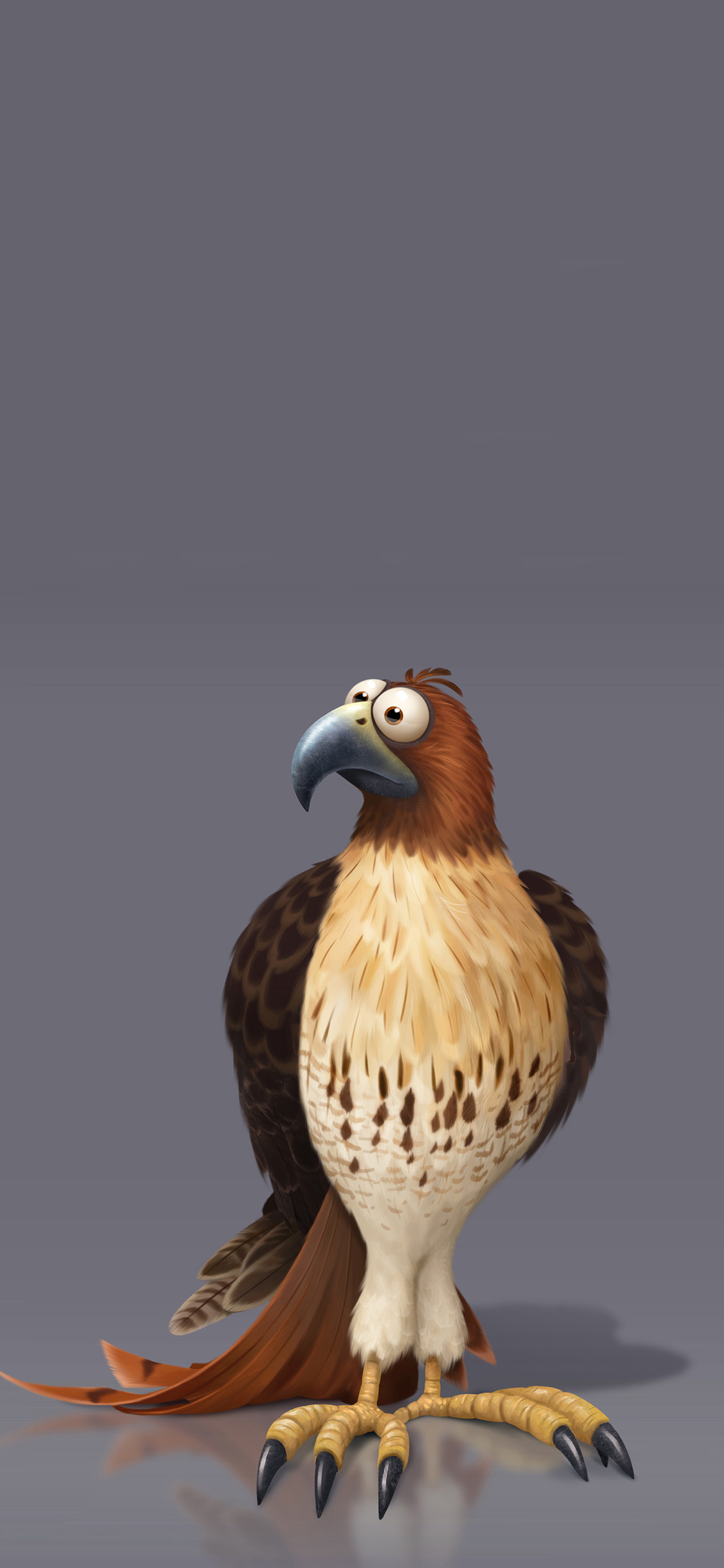 [2436×1125]卡通 老鹰 3D 飞鸟 苹果手机动漫壁纸图片
