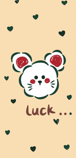 [2436x1125]卡通 老鼠 luck 可爱 苹果手机动漫壁纸图片