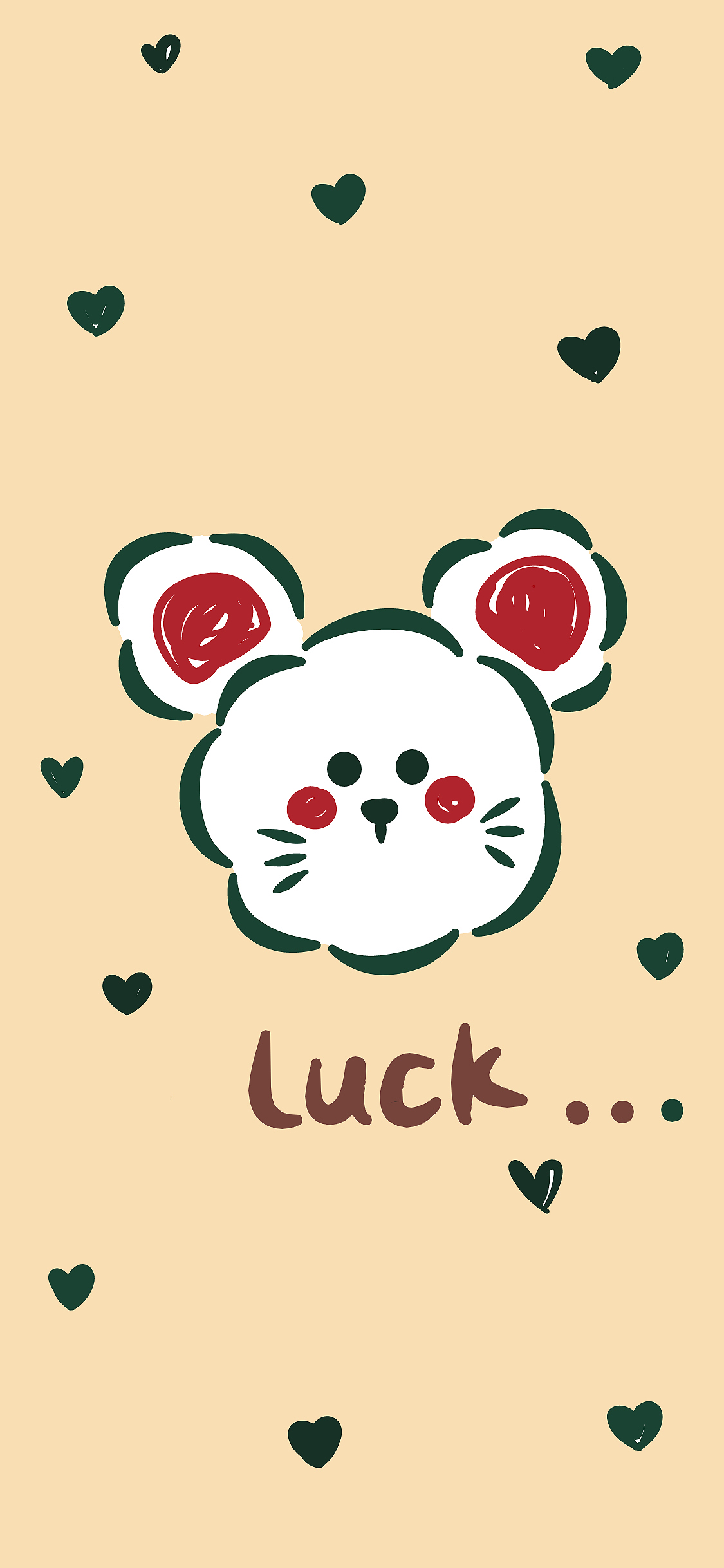 [2436×1125]卡通 老鼠 luck 可爱 苹果手机动漫壁纸图片