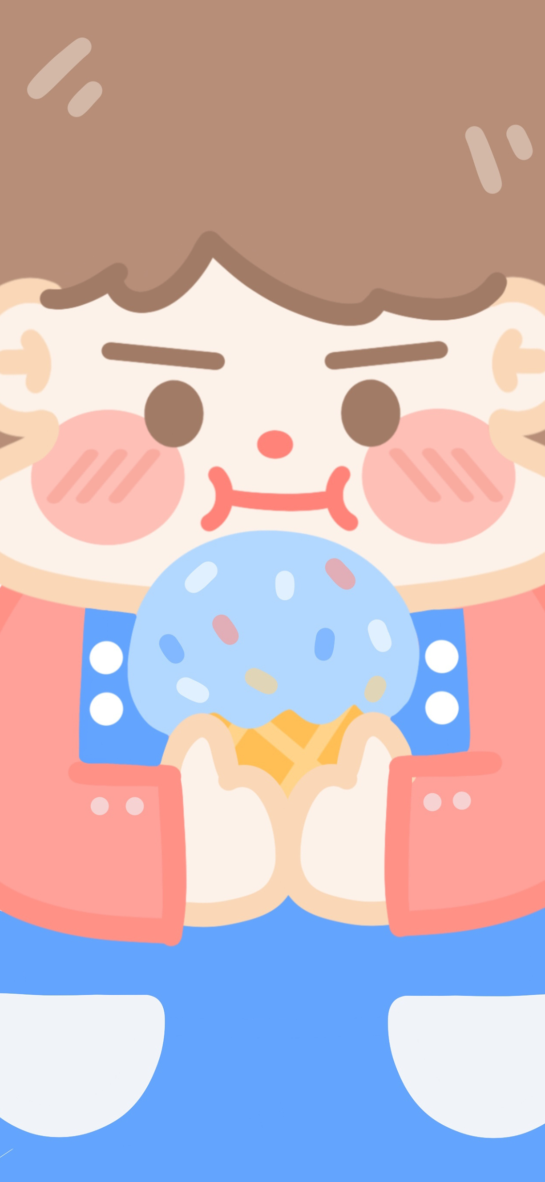 [2436×1125]卡通 肥仔 色彩 可爱 苹果手机动漫壁纸图片