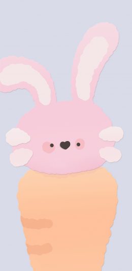 [2436x1125]卡通 胡萝卜 兔子 粉色 苹果手机动漫壁纸图片