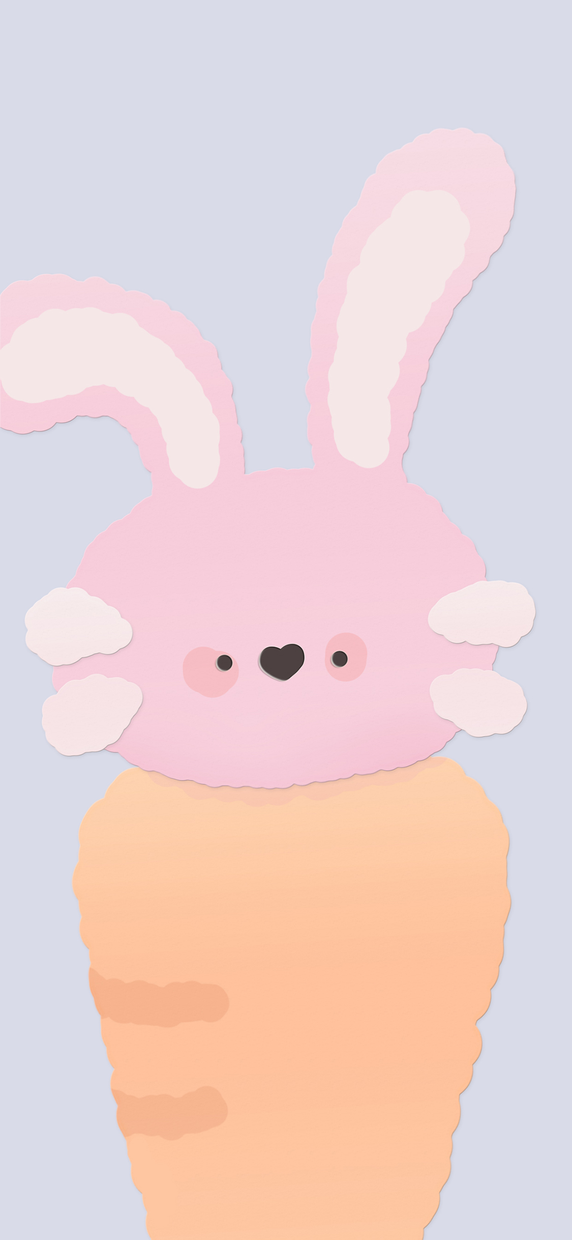 [2436×1125]卡通 胡萝卜 兔子 粉色 苹果手机动漫壁纸图片