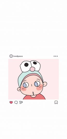 [2436x1125]卡通 萌娃 可爱 点赞 苹果手机动漫壁纸图片