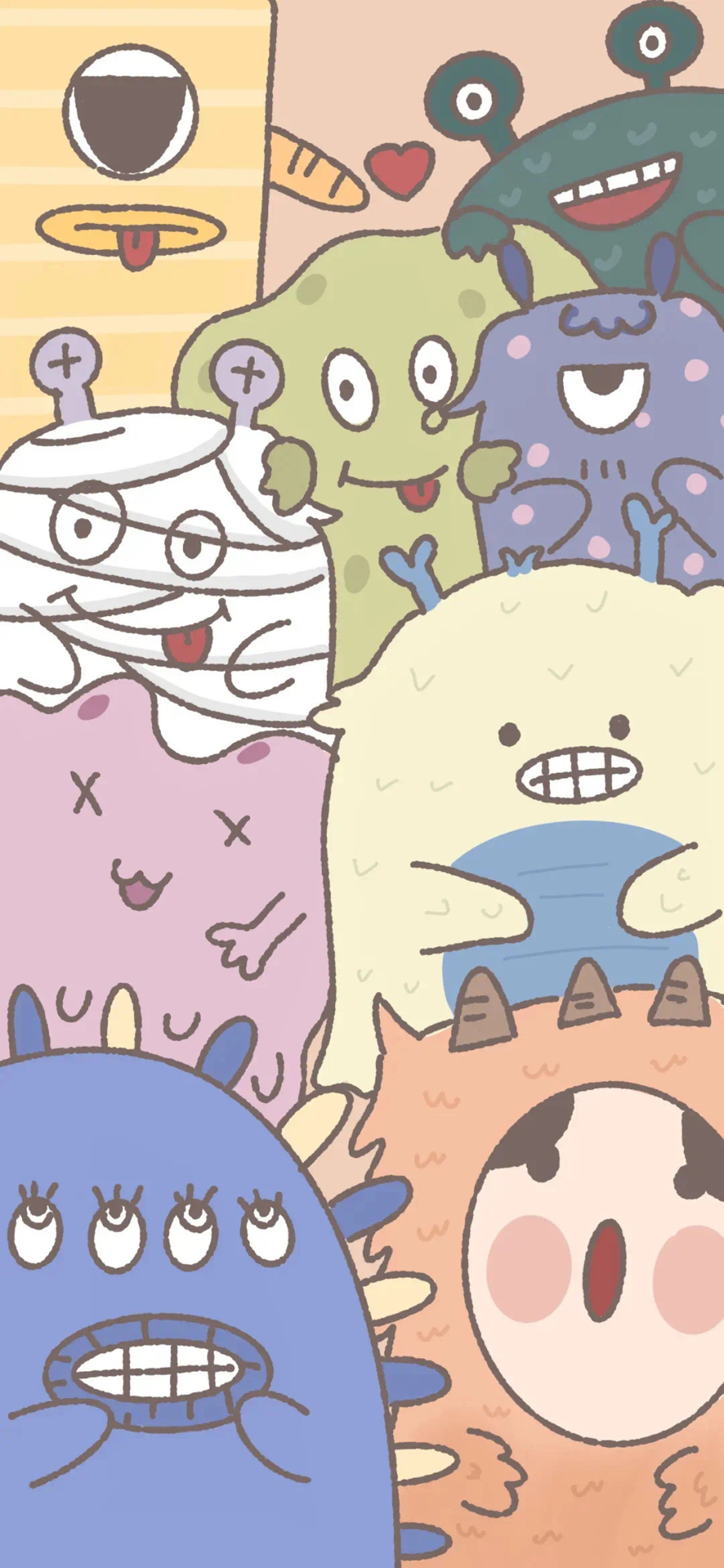 [2436×1125]卡通 萌物 可爱 合集 苹果手机动漫壁纸图片