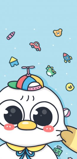 [2436x1125]卡通 萌物 大眼睛 捏脸 苹果手机动漫壁纸图片