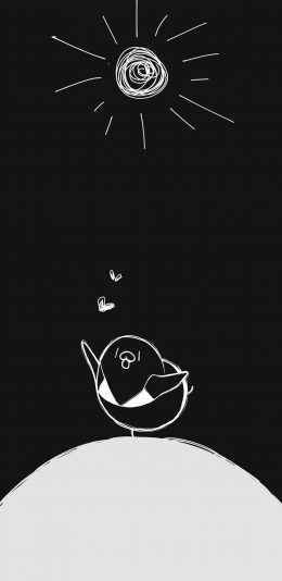 [2436x1125]卡通 萌物 太阳 瑜伽 苹果手机动漫壁纸图片