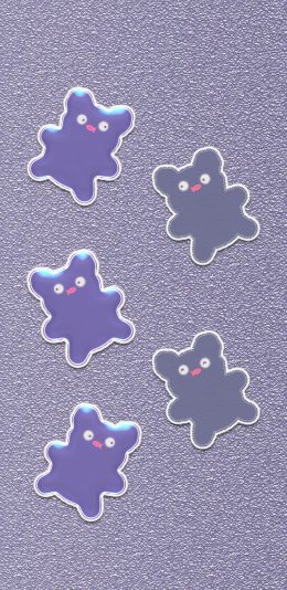 [2436x1125]卡通 萌物 平铺 紫色 苹果手机动漫壁纸图片