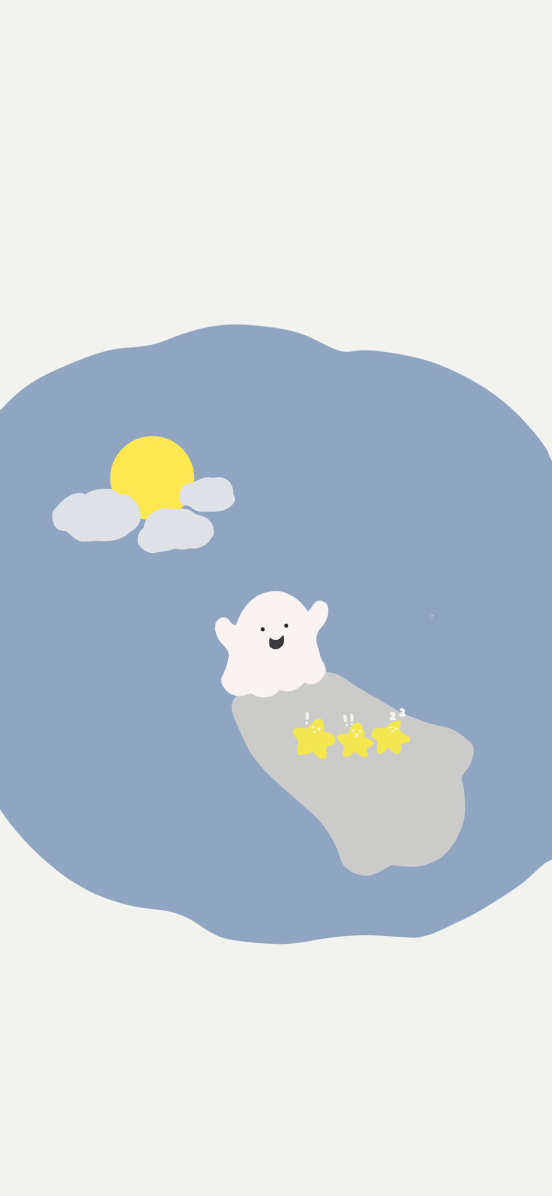 [2436×1125]卡通 萌物 月亮 小鬼 苹果手机动漫壁纸图片