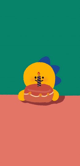 [2436x1125]卡通 萌物 生日 庆祝 苹果手机动漫壁纸图片