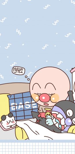 [2436x1125]卡通 萌物 面包超人 苹果手机动漫壁纸图片